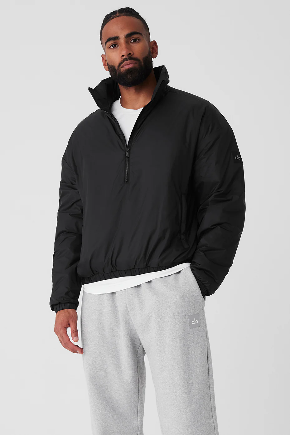 Alo Yoga Latitude Light Weight 1/2 Zip Pullover Jacket - Black Alo Yoga Latitude Light Weight 1/2 Zip Pullover Jacket – Black online