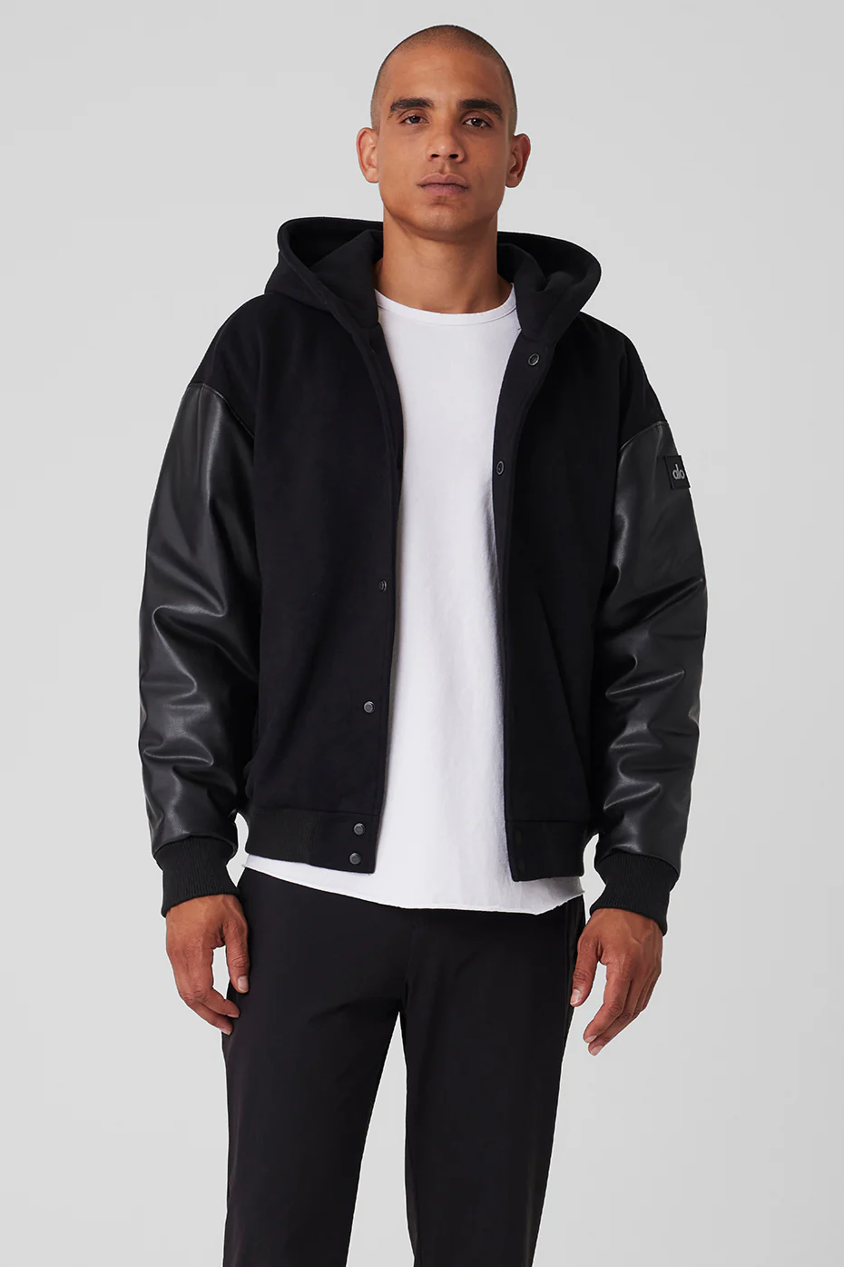 Alo Yoga Select Hooded Bomber Jacket - Black Alo Yoga Select Hooded Bomber Jacket – Black online