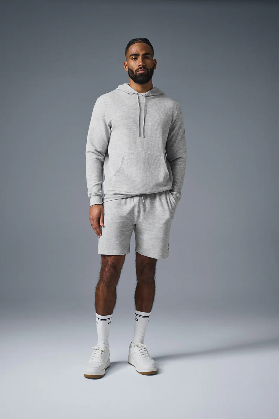 Alo Yoga Micro Waffle Fast Break Hoodie - Athletic Heather Grey Alo Yoga Micro Waffle Fast Break Hoodie – Athletic Heather Grey online