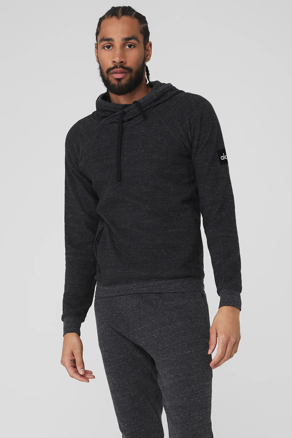 Alo Yoga Triumph Hoodie - Charcoal Black Triblend Alo Yoga Triumph Hoodie – Charcoal Black Triblend online