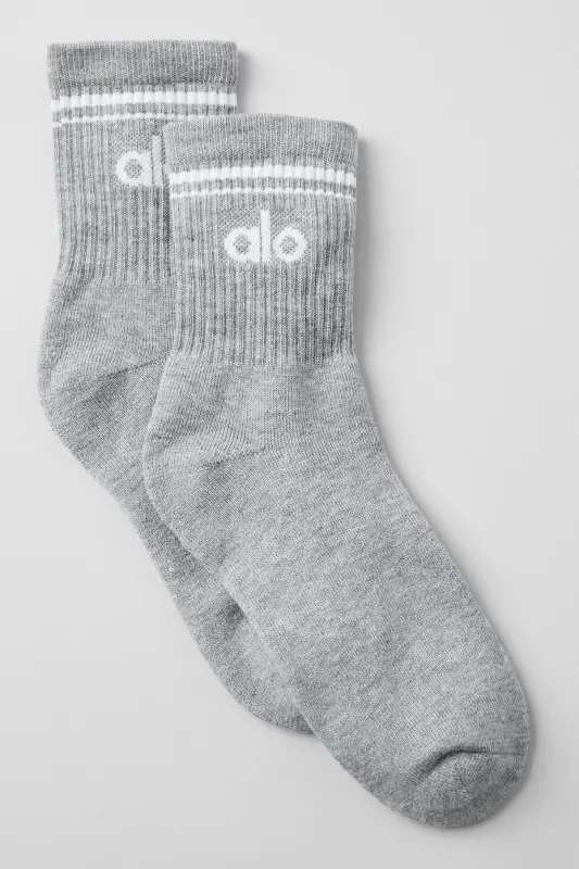 Alo Yoga Unisex Half-Crew Throwback Sock - Athletic Heather Grey/White Alo Yoga Unisex Half-Crew Throwback Sock – Athletic Heather Grey/White online