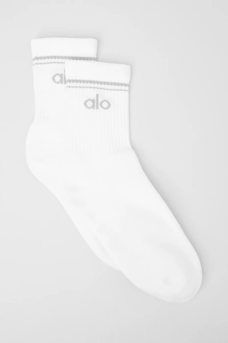 Alo Yoga Unisex Half-Crew Throwback Sock - White/Titanium Alo Yoga Unisex Half-Crew Throwback Sock – White/Titanium online