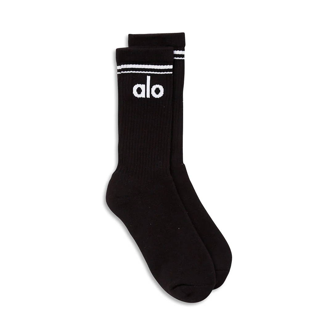 Alo Yoga Unisex Throwback Sock- Black/White Alo Yoga Unisex Throwback Sock- Black/White online