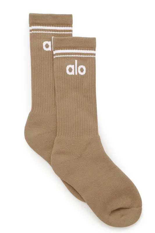 Alo Yoga Unisex Throwback Sock - Gravel/White Alo Yoga Unisex Throwback Sock – Gravel/White online