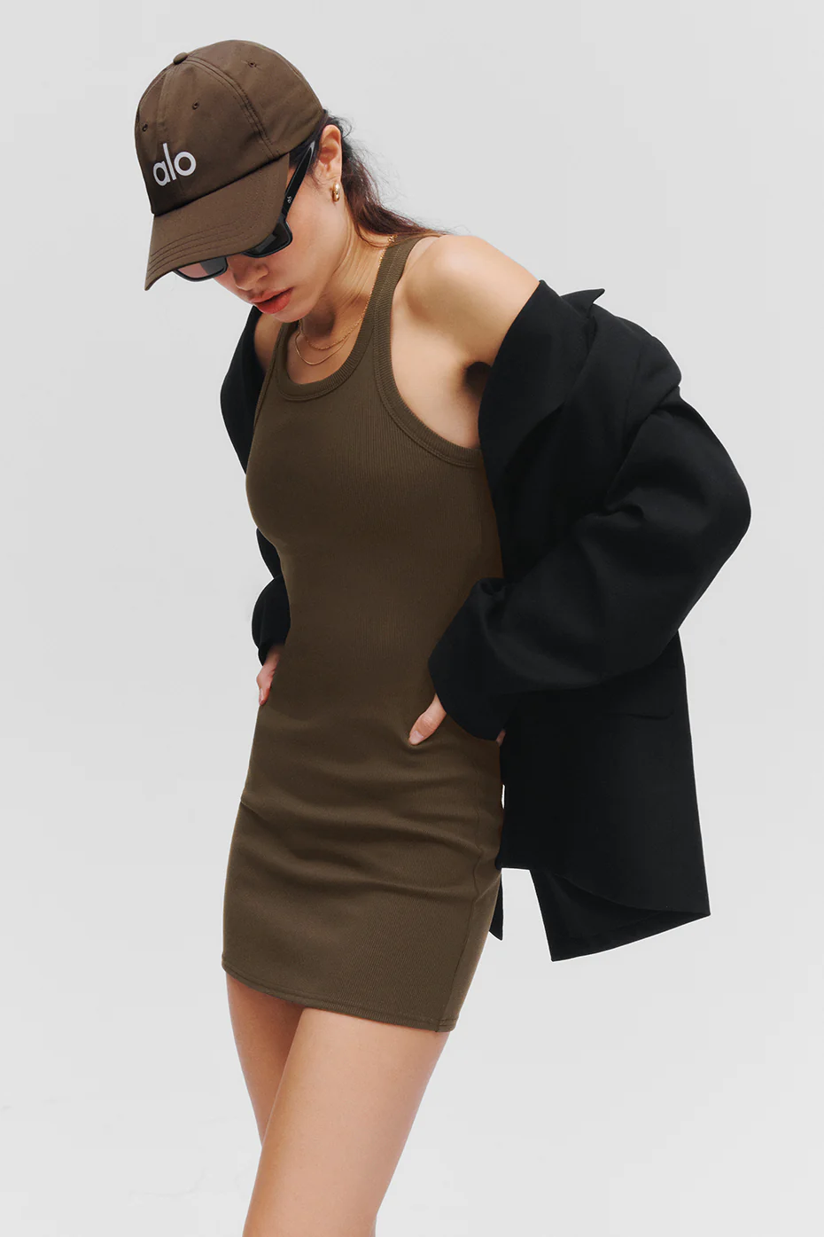 Alo Yoga Goddess Ribbed Go-To Dress - Espresso Alo Yoga Goddess Ribbed Go-To Dress – Espresso online