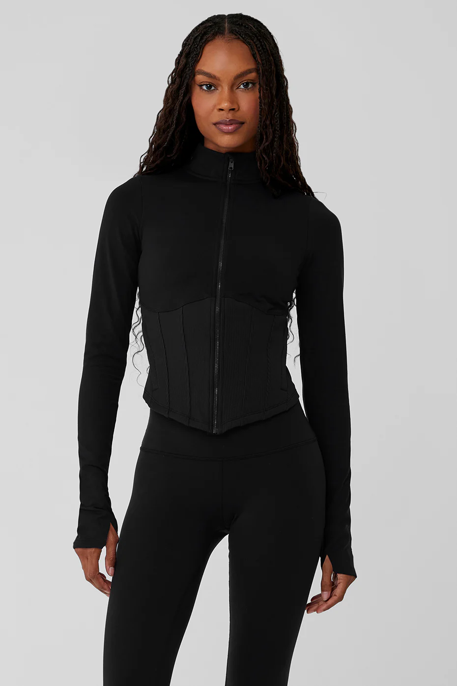 Alo Yoga Airbrush Corset Full Zip Jacket – Black online