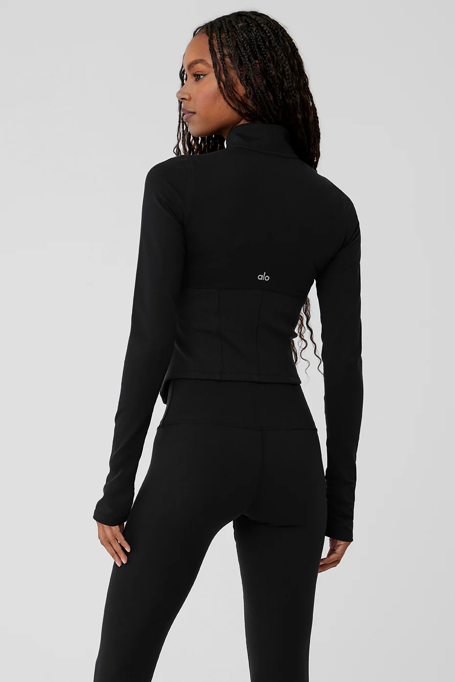 Alo Yoga Airbrush Corset Full Zip Jacket – Black online