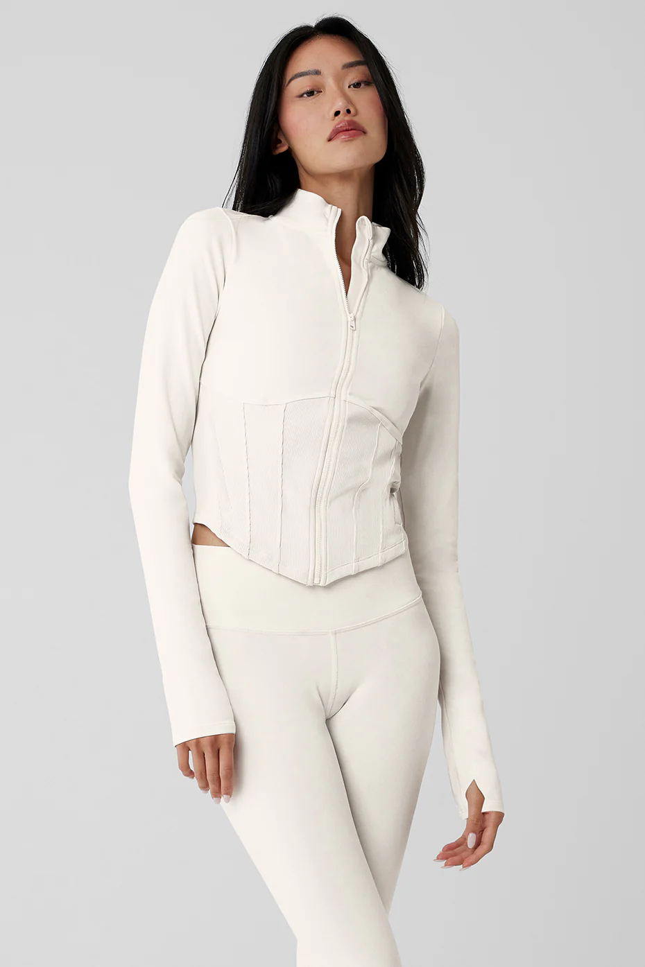 Alo Yoga Airbrush Corset Full Zip Jacket – Ivory online