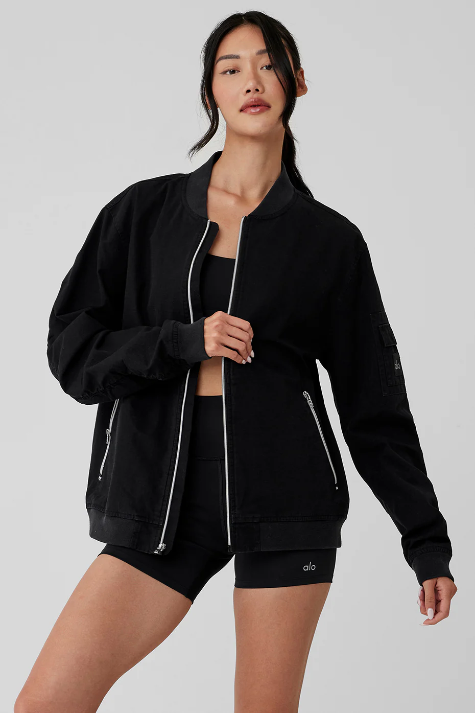Alo Yoga Division Ripstop Bomber Jacket - Black Alo Yoga Division Ripstop Bomber Jacket – Black online