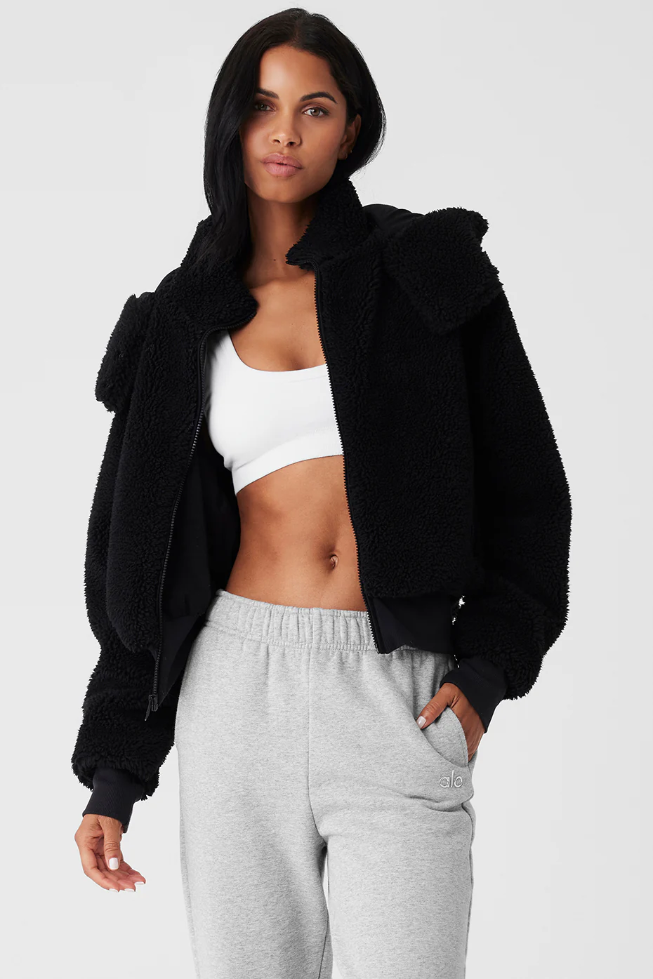 Alo Yoga Foxy Sherpa Jacket - Black Alo Yoga Foxy Sherpa Jacket – Black online