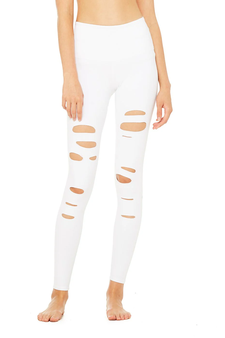 Alo Yoga High-Waist Ripped Warrior Legging - White Alo Yoga High-Waist Ripped Warrior Legging – White online