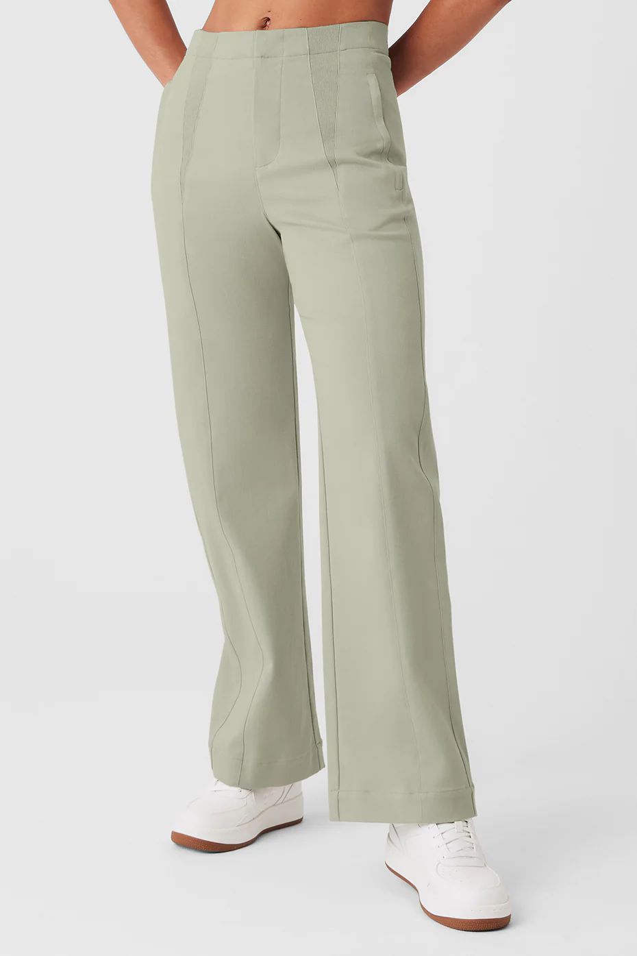 Alo Yoga High-Waist On Point Moto Trouser – Limestone online