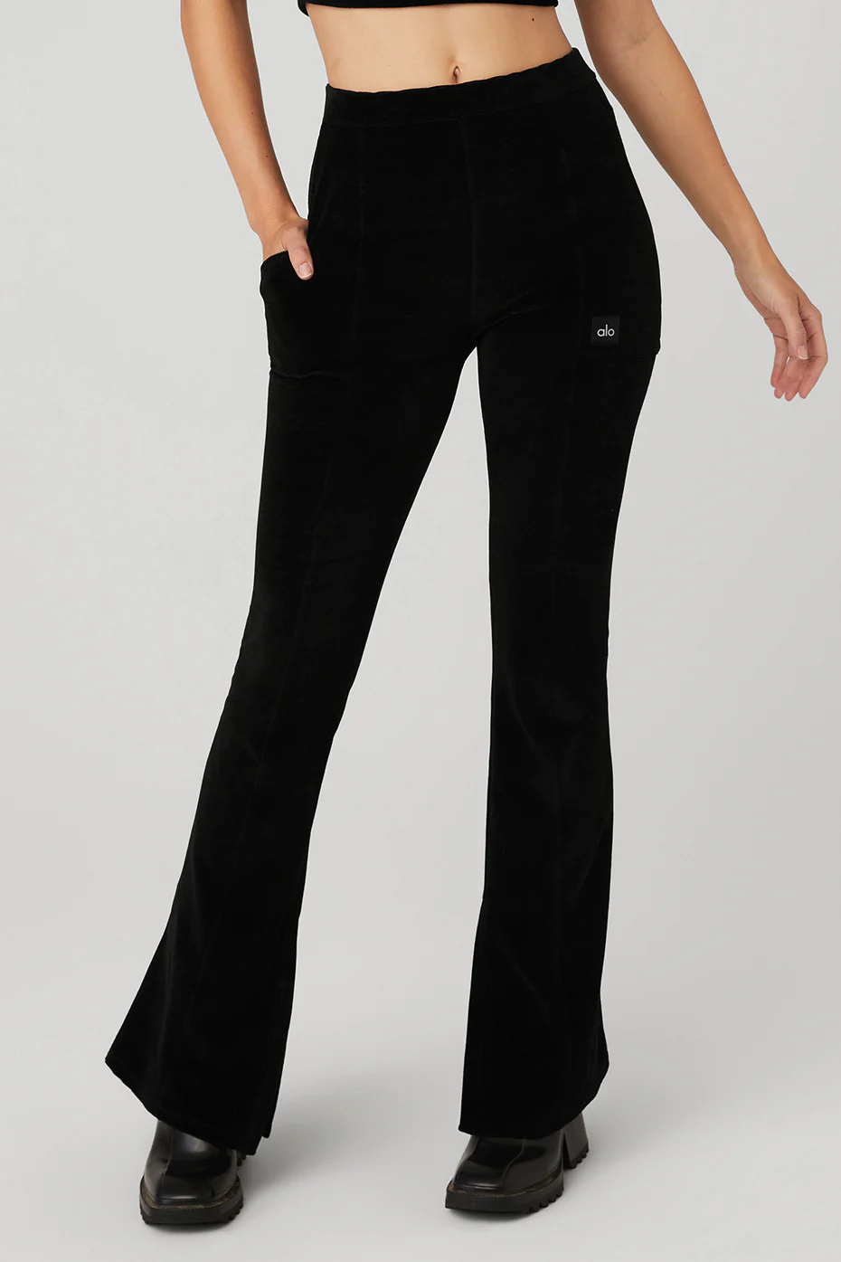 Alo Yoga Micro Corduroy High-Waist Winter Break Flare Pant – Black online