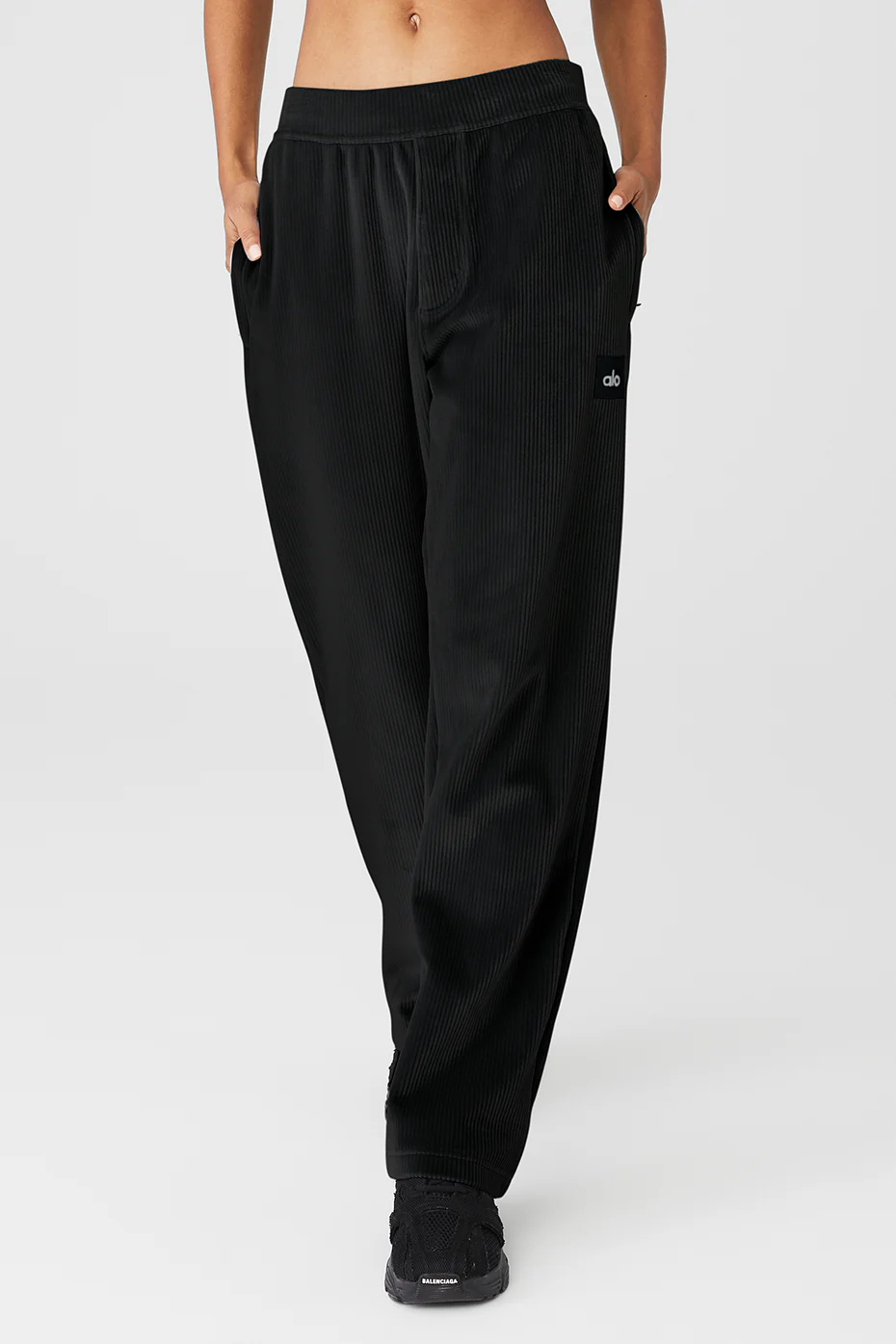Alo Yoga Velour Baller Pant - Black Alo Yoga Velour Baller Pant – Black online