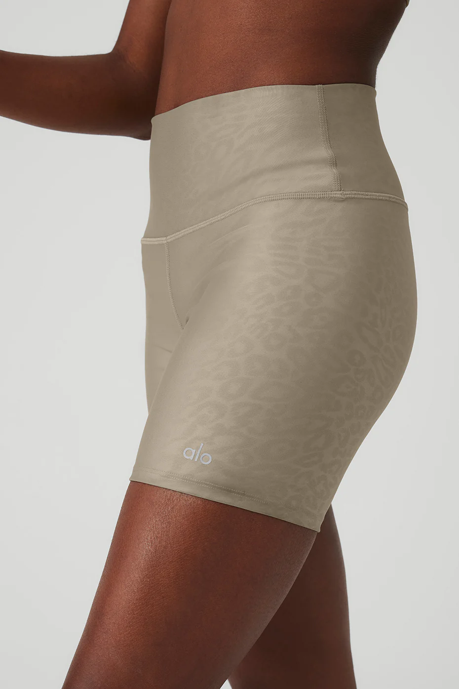 Alo Yoga 5 Airlift High-Waist Leopard Debossed Biker Short – Gravel online