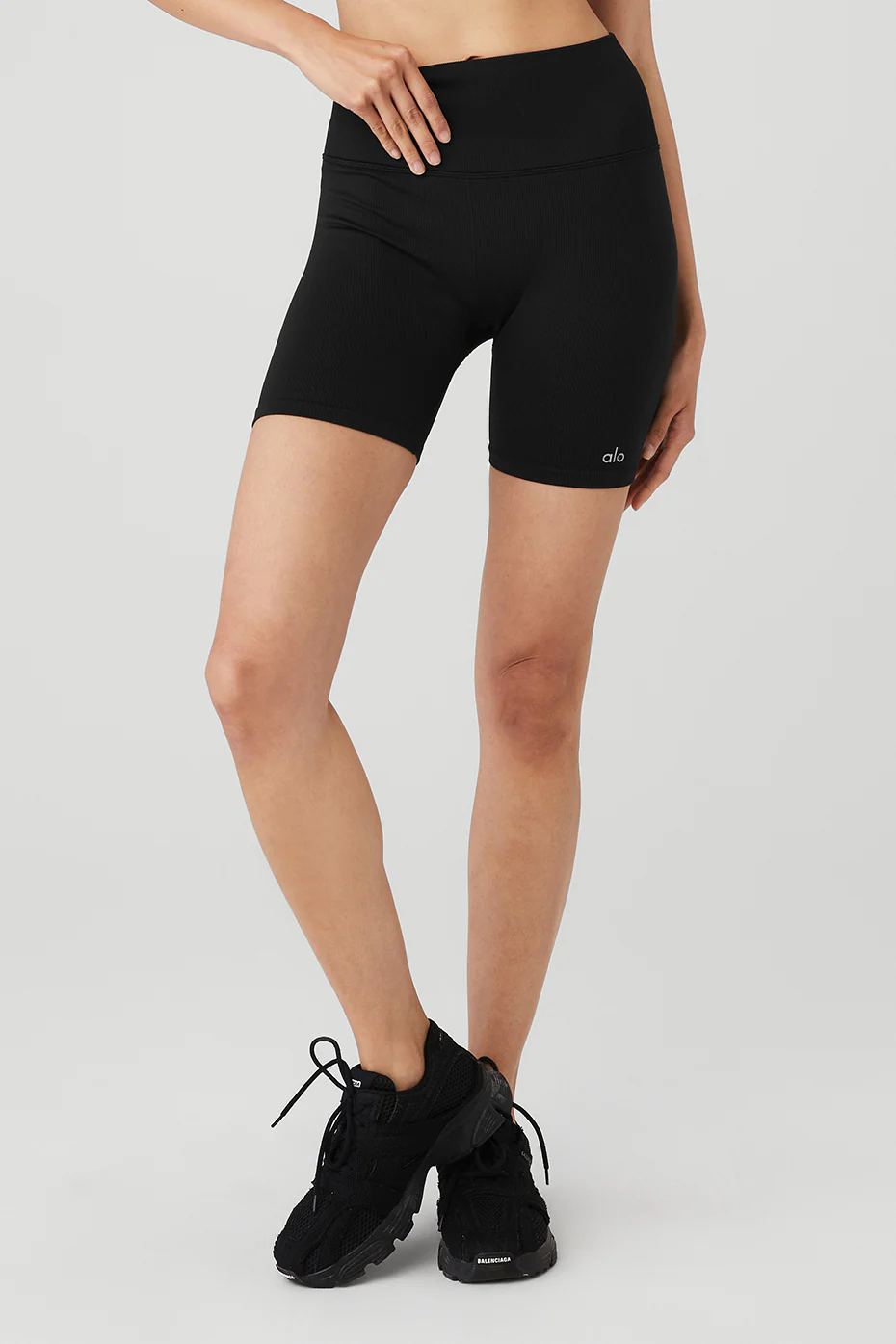 Alo Yoga 5 Seamless Ribbed Favorite Short – Black online