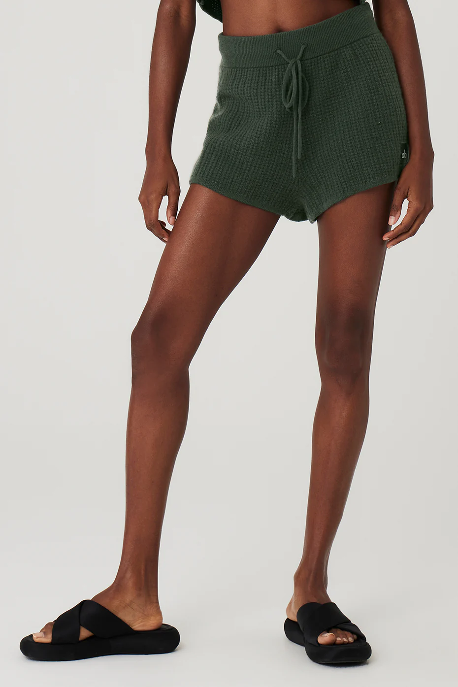 Alo Yoga Cashmere High-Waist Plush Waffle Short – Dark Cactus online
