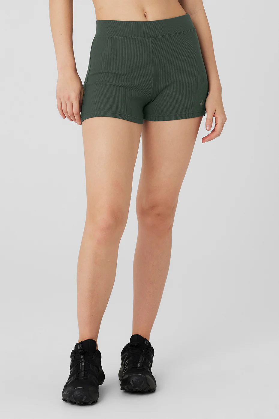 Alo Yoga Goddess Ribbed High-Waist Hot Short – Dark Cactus online