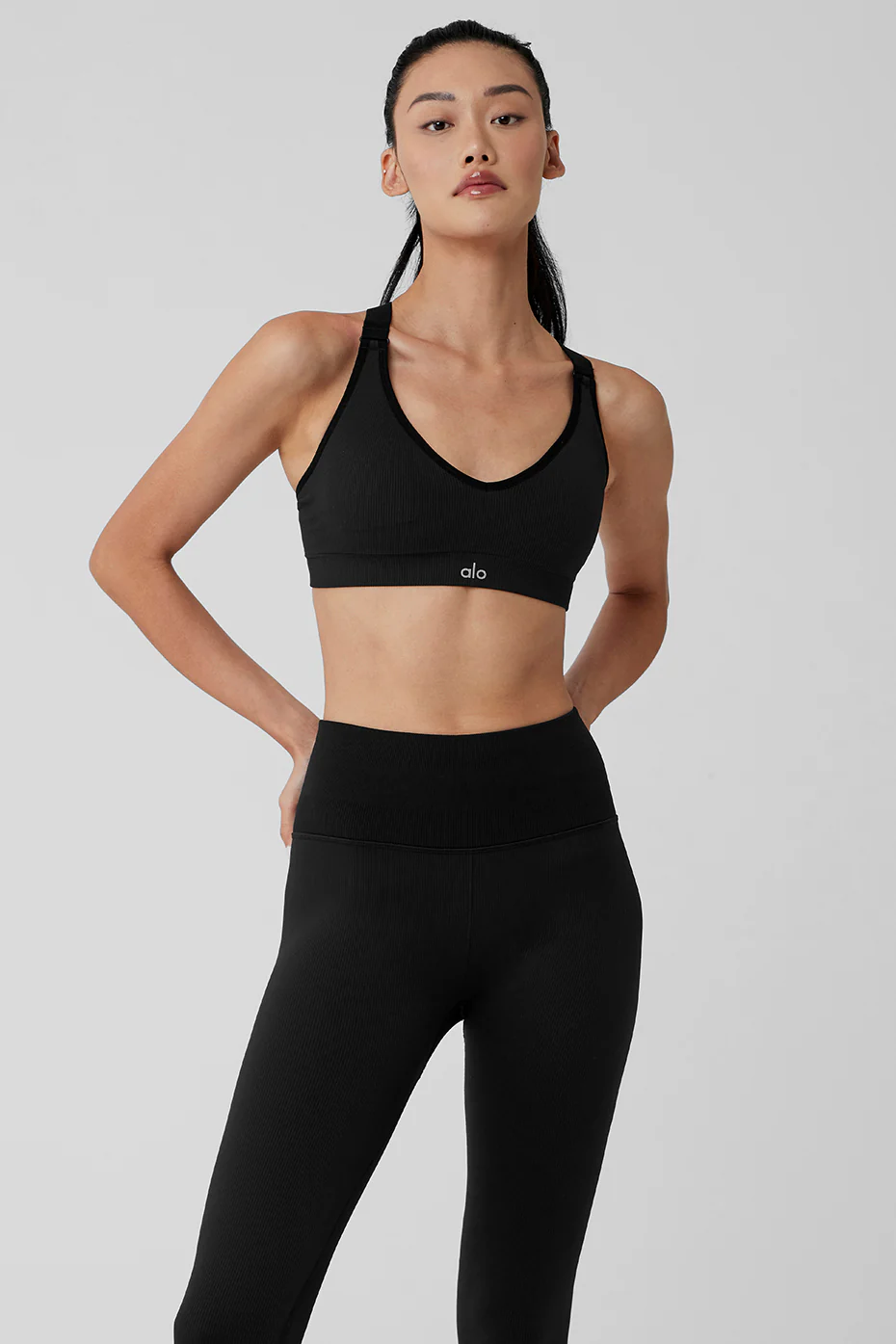 Alo Yoga Seamless Ribbed Favorite Bra - Black Alo Yoga Seamless Ribbed Favorite Bra – Black online