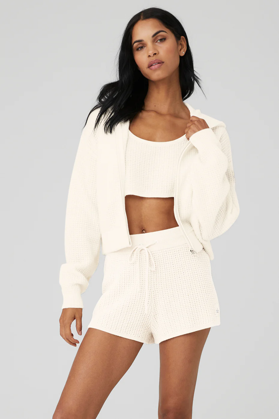 Alo Yoga Cashmere Plush Waffle Full Zip Hoodie - Ivory Alo Yoga Cashmere Plush Waffle Full Zip Hoodie – Ivory online