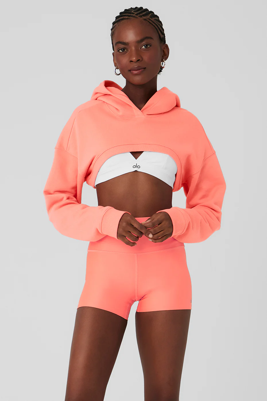 Alo Yoga Cropped Shrug It Off Hoodie - Candy Orange Alo Yoga Cropped Shrug It Off Hoodie – Candy Orange online