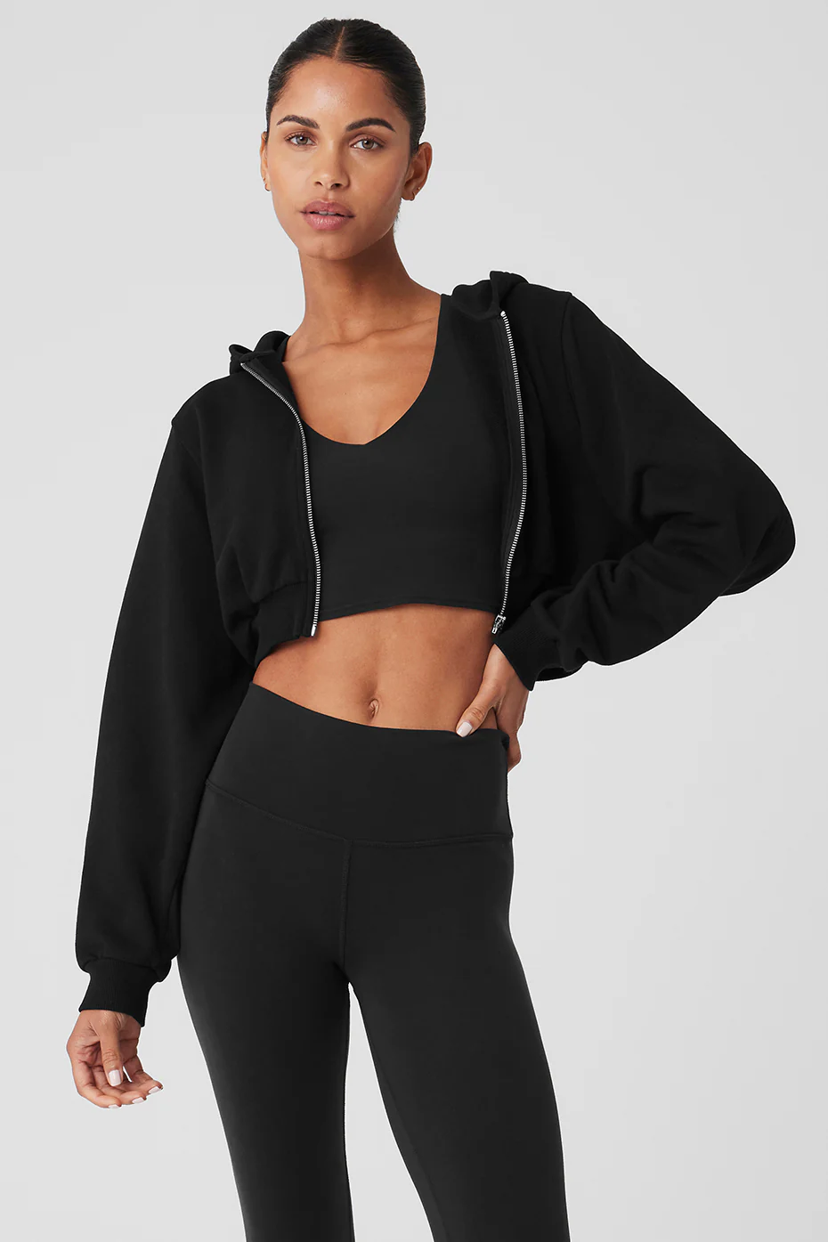 Alo Yoga Sweet Escape Zip Up Hoodie - Black Alo Yoga Sweet Escape Zip Up Hoodie – Black online