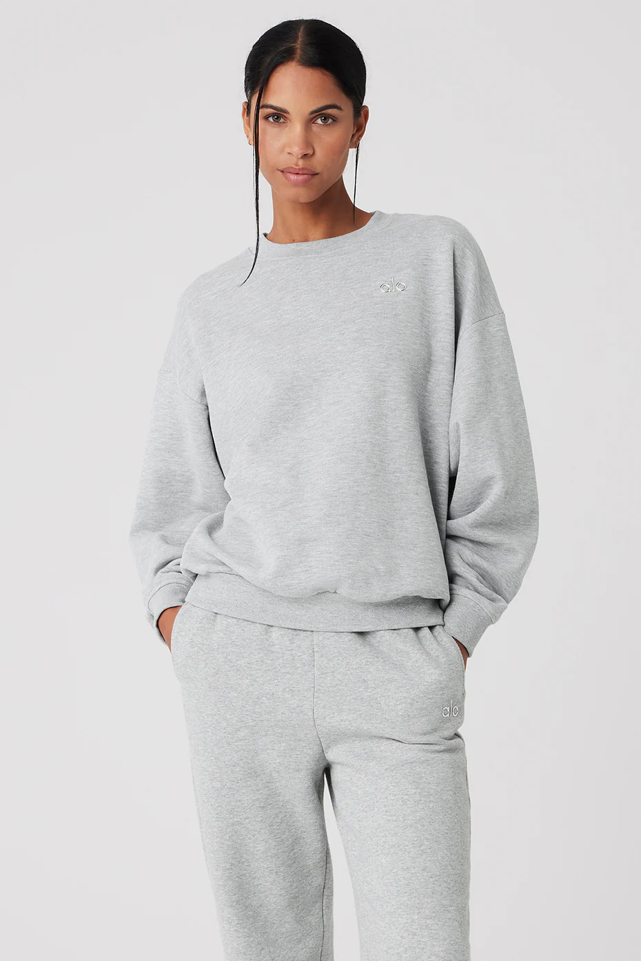 Alo Yoga Accolade Crew Neck Pullover – Athletic Heather Grey online