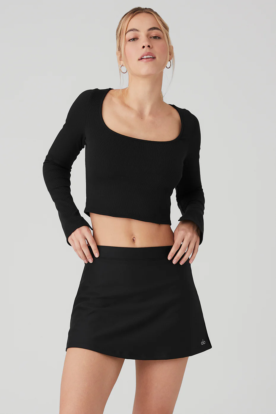 Alo Yoga Alosoft Ribbed Show Stopper Long Sleeve Top – Black online
