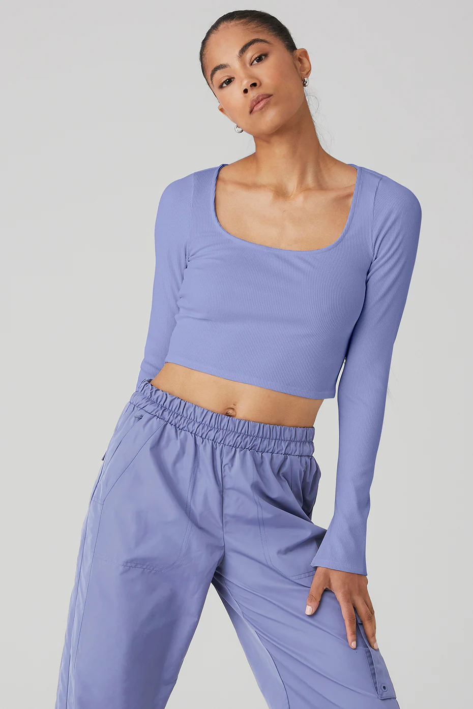 Alo Yoga Alosoft Ribbed Show Stopper Long Sleeve Top – Infinity Blue online