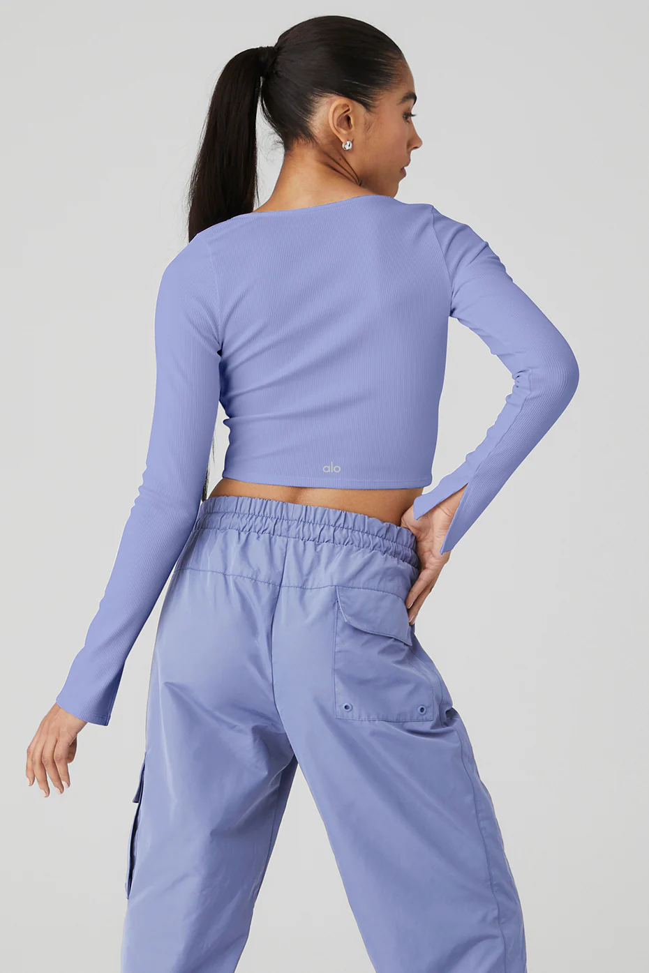 Alo Yoga Alosoft Ribbed Show Stopper Long Sleeve Top – Infinity Blue online
