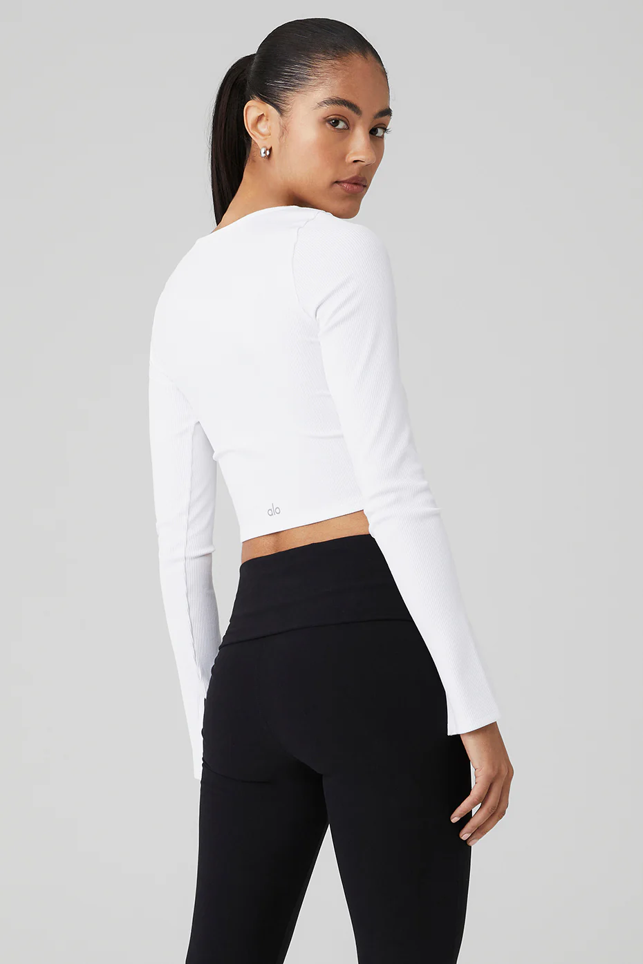 Alo Yoga Alosoft Ribbed Show Stopper Long Sleeve Top – White online