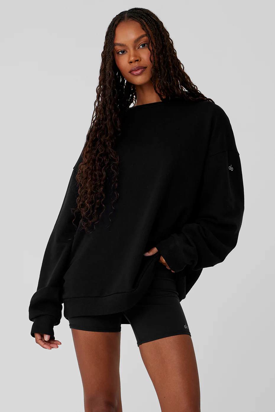 Alo Yoga Chill Crew Neck Pullover - Black Alo Yoga Chill Crew Neck Pullover – Black online