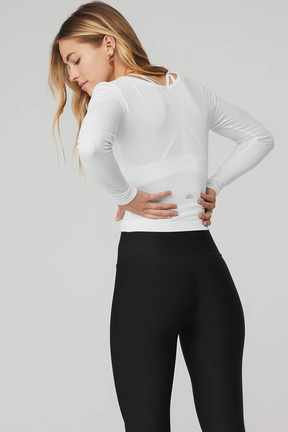 Alo Yoga Cover Long Sleeve Top – White online
