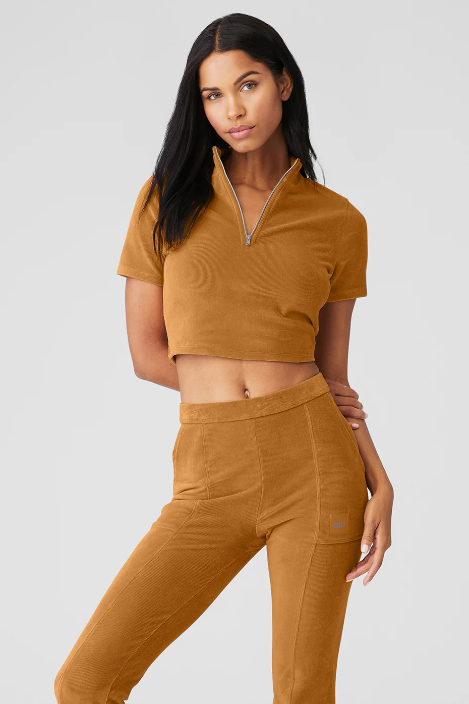 Alo Yoga Micro Corduroy Winter Break Mock Neck – Toffee online