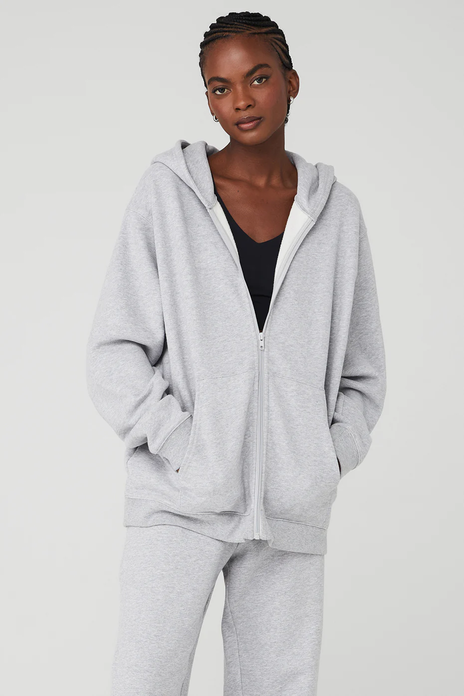Alo Yoga Renown Heavy Weight Full Zip Hoodie - Athletic Heather Grey Alo Yoga Renown Heavy Weight Full Zip Hoodie – Athletic Heather Grey online
