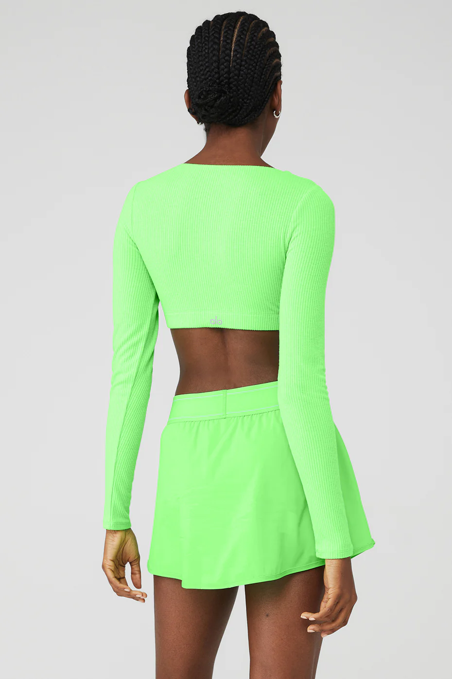 Alo Yoga Ribbed Defined Long Sleeve Bra – Green Glow online