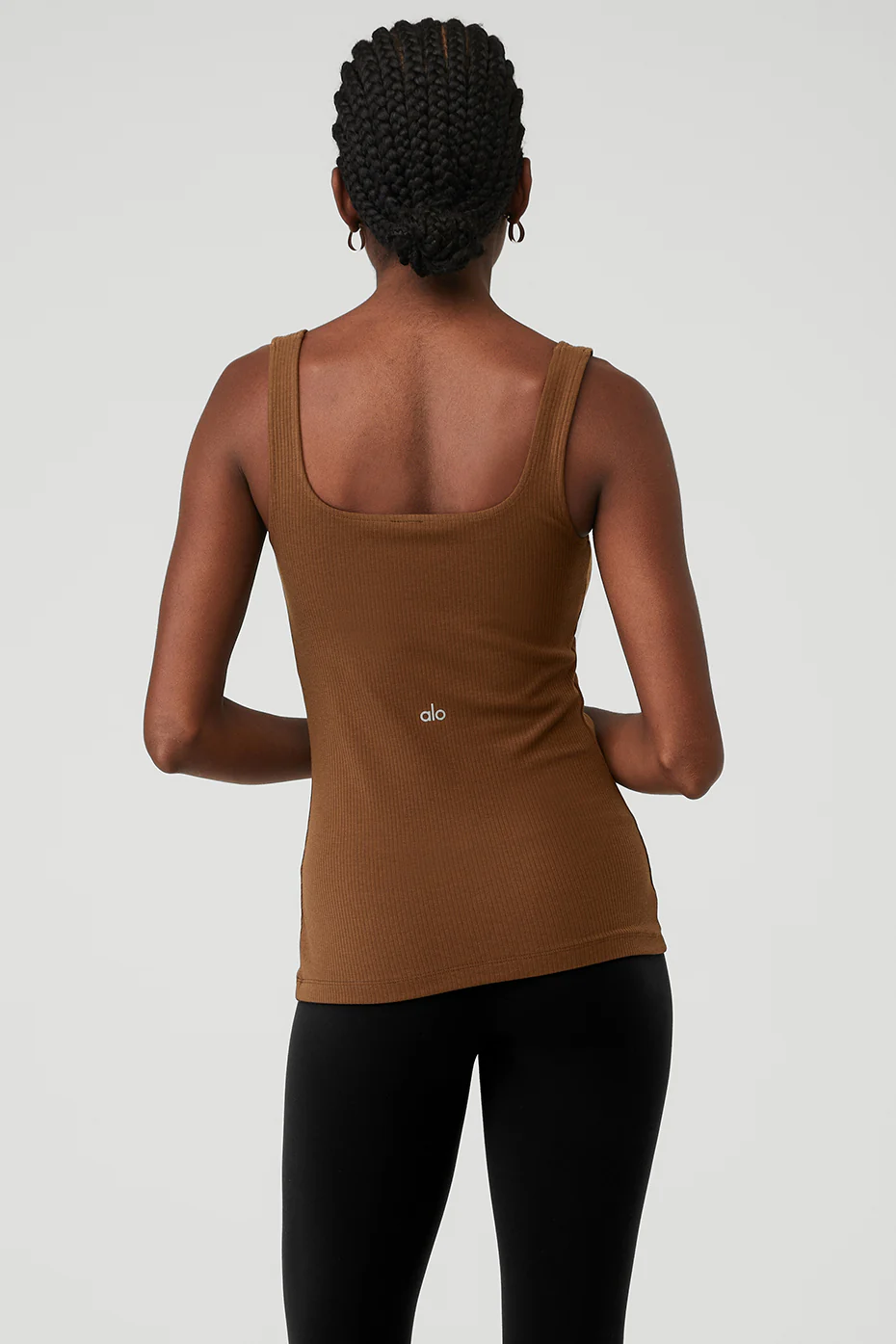 Alo Yoga Ribbed Minimalist Tank – Cinnamon Brown online