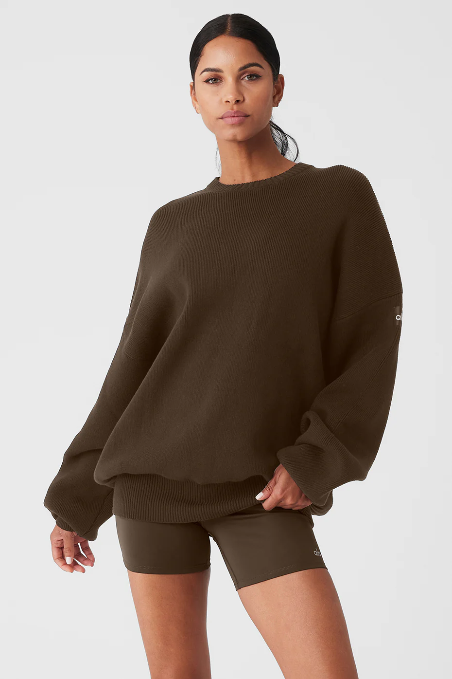 Alo Yoga Scholar Crew Neck Sweater - Espresso Alo Yoga Scholar Crew Neck Sweater – Espresso online