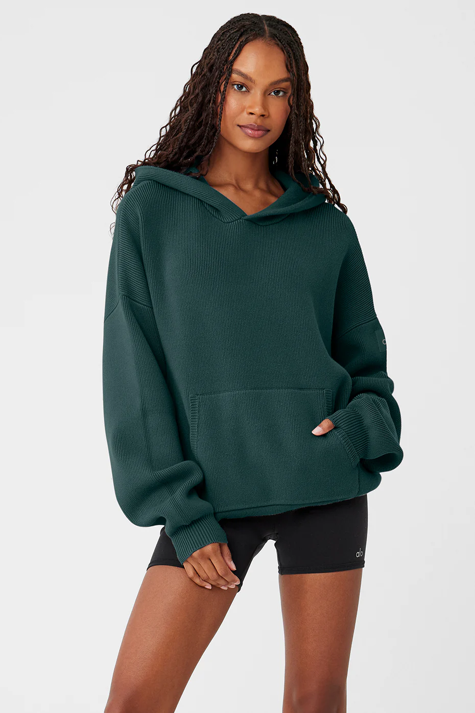 Alo Yoga Scholar Hooded Sweater - Midnight Green Alo Yoga Scholar Hooded Sweater – Midnight Green online