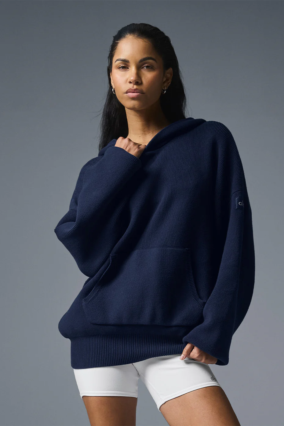 Alo Yoga Scholar Hooded Sweater – Navy online