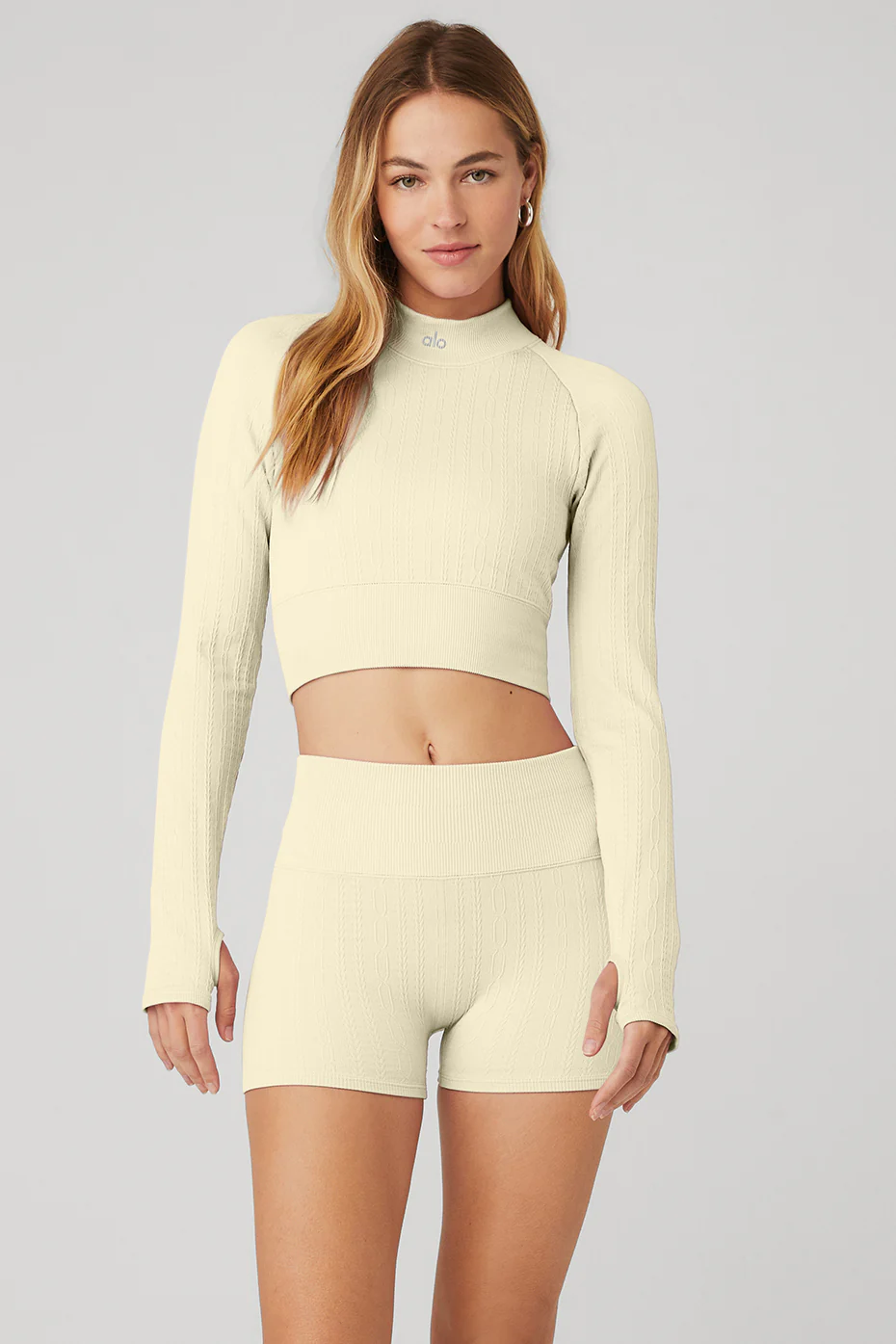 Alo Yoga Seamless Cable Knit Long Sleeve Top - French Vanilla Alo Yoga Seamless Cable Knit Long Sleeve Top – French Vanilla online