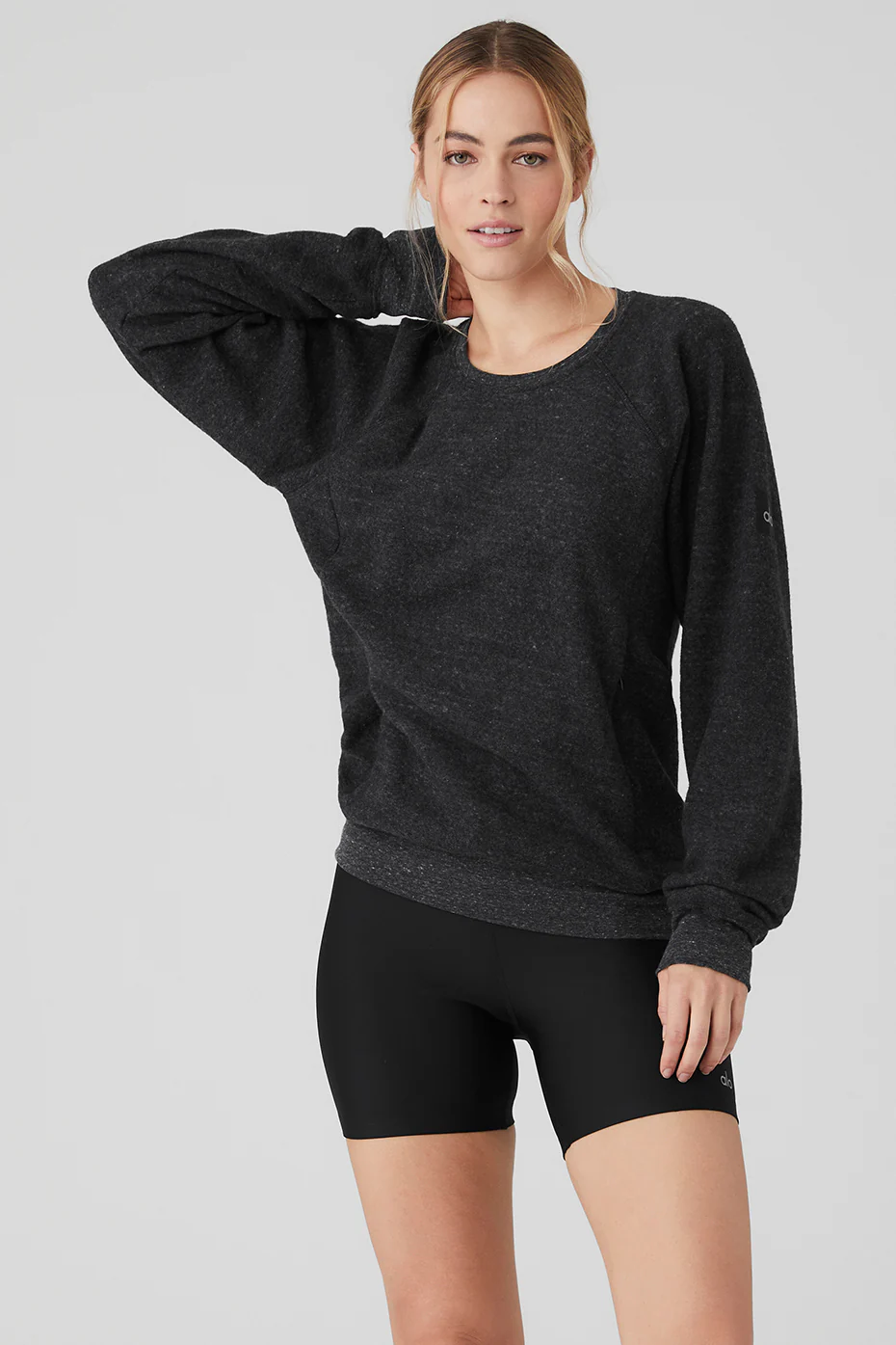 Alo Yoga Triumph Crew Neck Sweatshirt - Charcoal Black Triblend Alo Yoga Triumph Crew Neck Sweatshirt – Charcoal Black Triblend online
