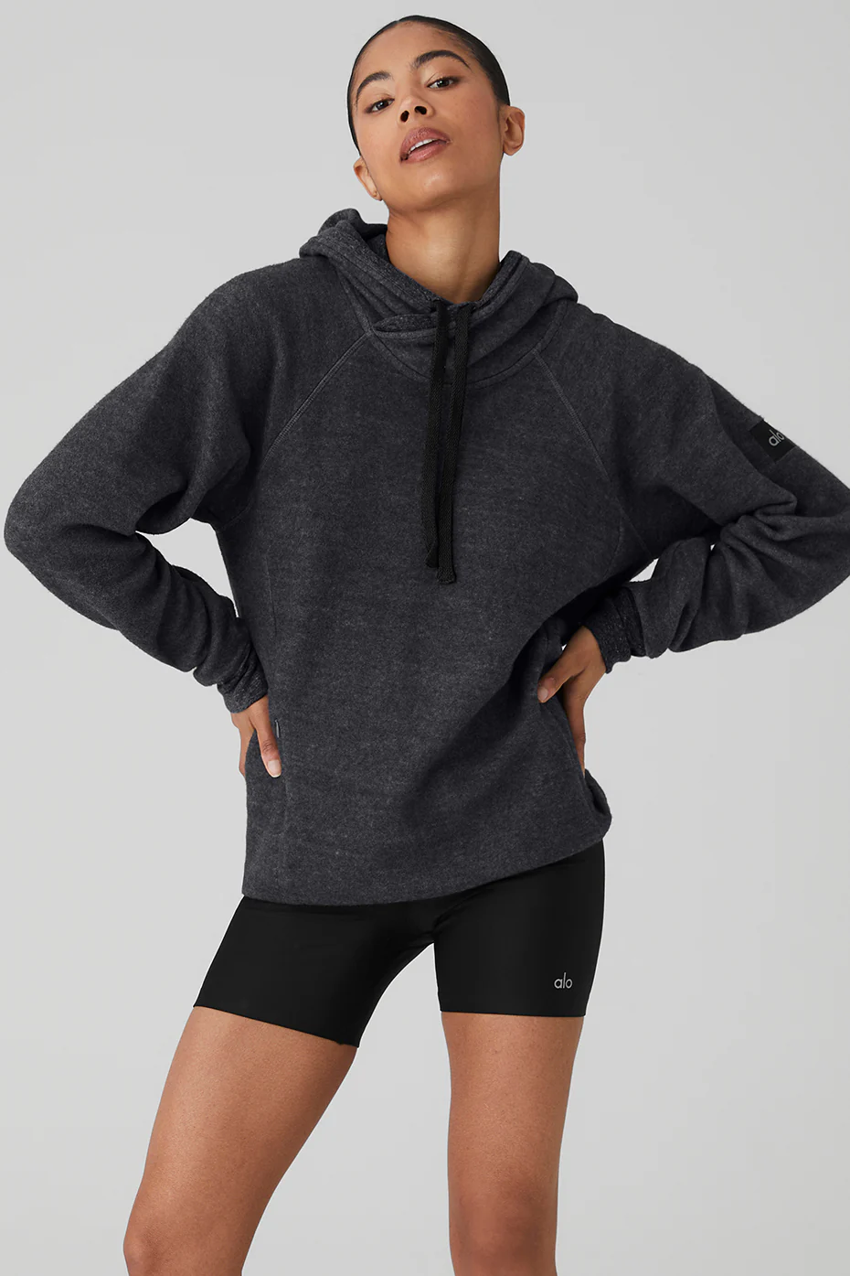 Alo Yoga Triumph Hoodie – Charcoal Black Triblend online